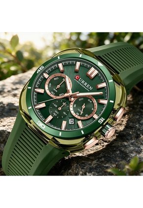 Reloj Curren 8502 Cronógrafo Tablero Verde - Verde
