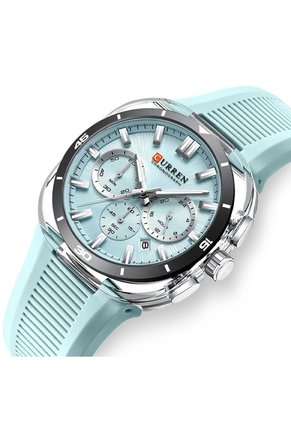 Reloj Curren 8502 Cronógrafo Tablero Azul Claro - Azul