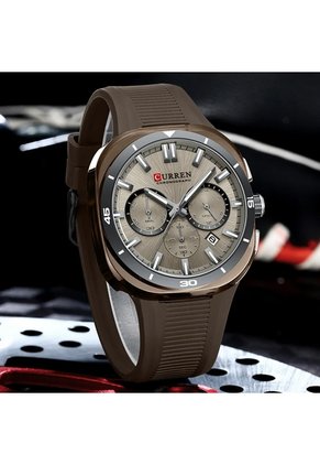 Reloj Curren 8502 Cronógrafo Tablero Cafe - Cafe