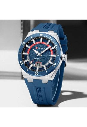 Reloj Curren 8491 Calendario Tablero Azul - Azul