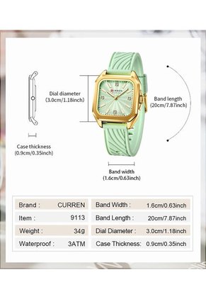 Reloj Curren 9113 Clasico Marco Dorado - Verde