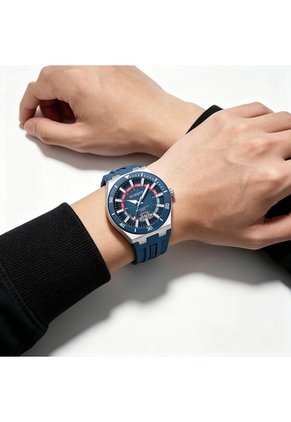 Reloj Curren 8491 Calendario Tablero Azul - Azul