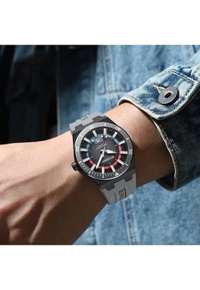 Reloj Curren 8491 Calendario Tablero Gris - Gris