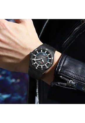Reloj Curren 8491 Calendario Tablero Negro - Negro