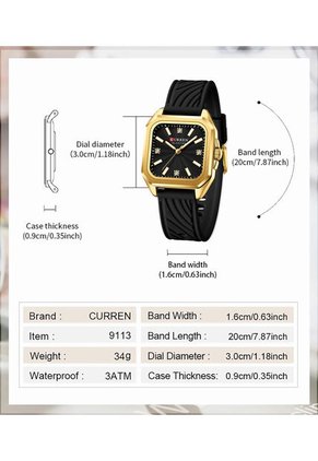 Reloj Curren 9113 Clasico Marco Dorado - Negro