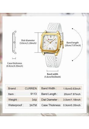 Reloj Curren 9113 Clasico Marco Dorado - Blanco