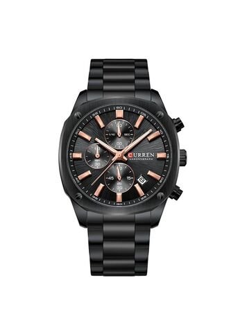 Reloj Curren 8490 Cronógrafo Tablero Negro - Negro Curren