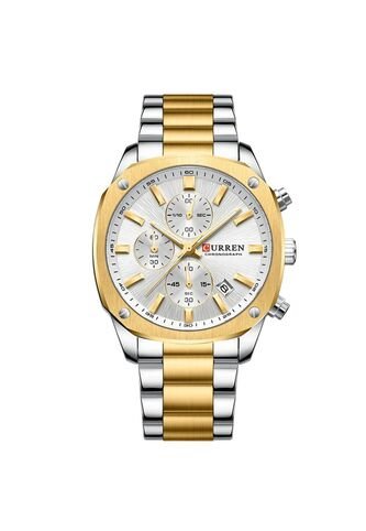Reloj Curren 8490 Cronógrafo Tablero Blanco - Bicolor Curren