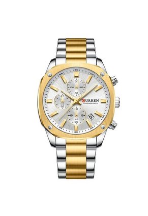 Reloj Curren 8490 Cronógrafo Tablero Blanco - Bicolor