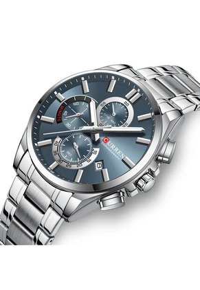 Reloj Curren 8475 Cronógrafo Fondo Azul - Plata