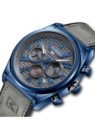 Reloj Curren 8392 Cronógrafo Tablero Negro - Gris Curren