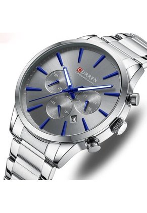 Reloj Curren 8435 Cronógrafo Tablero Gris - Plateado