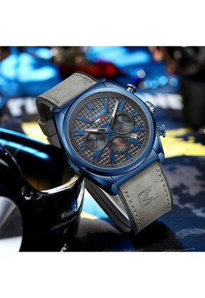 Reloj Curren 8392 Cronógrafo Tablero Negro - Gris