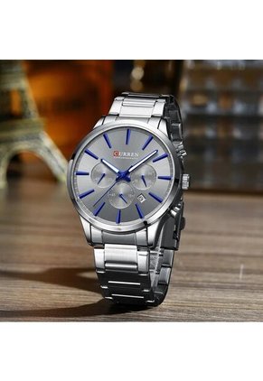 Reloj Curren 8435 Cronógrafo Tablero Gris - Plateado