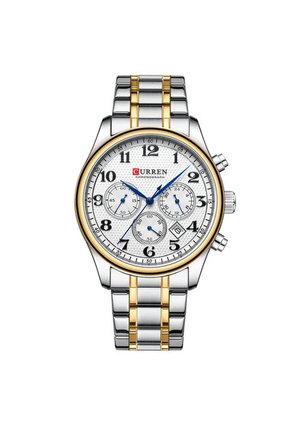 Reloj Curren 8466 Cronógrafo Tablero Blanco - Bicolor
