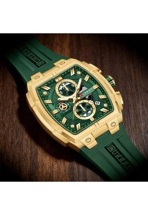 Reloj Curren 8488 Cronógrafo Marco Dorado - Verde
