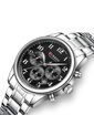 Reloj Curren 8466 Cronógrafo Tablero Negro - Plata de Curren