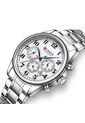 Reloj Curren 8466 Cronógrafo Tablero Blanco - Plata de Curren