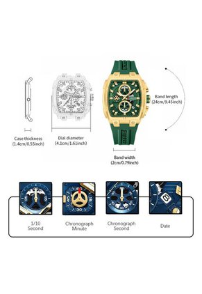 Reloj Curren 8488 Cronógrafo Marco Dorado - Verde