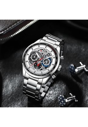 Reloj Curren 8391 Cronógrafo Todo Funcional Acero - Plata