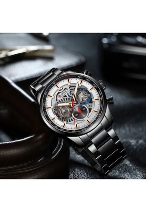 Reloj Curren 8391 Cronógrafo Todo Funcional Acero - Negro