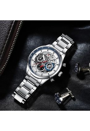 Reloj Curren 8391 Cronógrafo Todo Funcional Acero - Plata