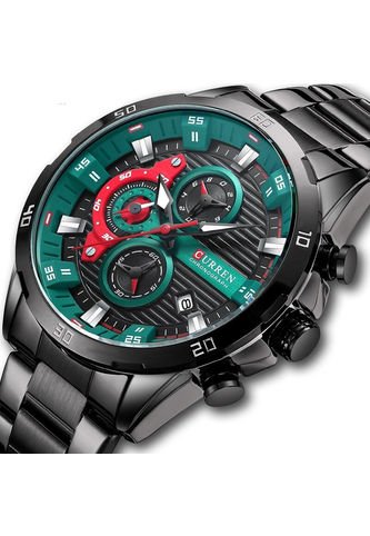 Reloj Curren 8402 Cronógrafo Tablero Verde - Negro Curren