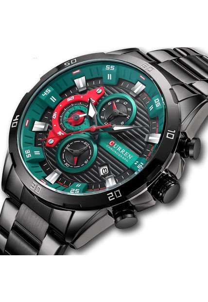 Reloj Curren Original 8402 Cronógrafo - Verde Oscuro