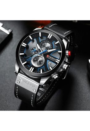 Reloj Curren Original 8346 Cronógrafo Plata - Negro