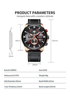 Reloj Curren Original 8346 Cronógrafo Bronce - Negro