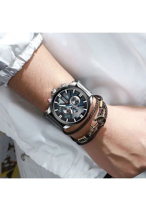 Reloj Curren Original 8346 Cronógrafo Plata - Negro