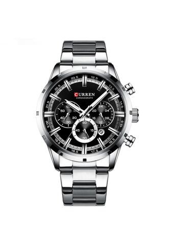 Reloj Curren 8355 Cronógrafo Fondo Negro - Plata Curren