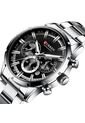 Reloj Curren 8355 Cronógrafo Tablero Negro - Plata de Curren