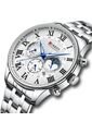 Reloj Curren 8427 Cronógrafo Tablero Blanco - Plata de Curren