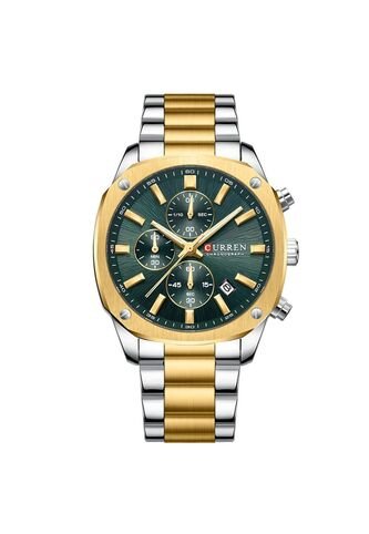 Reloj Curren 8490 Cronógrafo Tablero Verde - Bicolor Curren