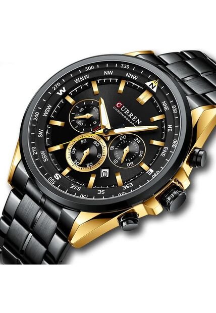 Reloj Curren 8399 Cronógrafo Caja Dorado - Negro