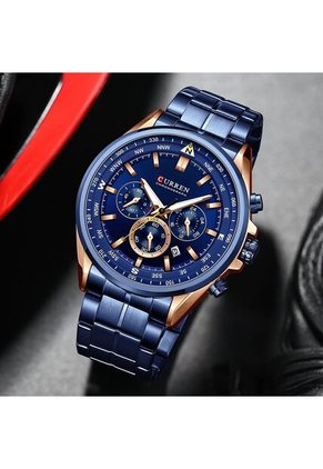 Reloj Curren 8399 Cronógrafo Caja Bronce - Azul