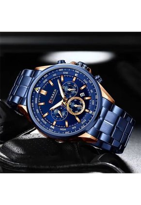 Reloj Curren 8399 Cronógrafo Caja Bronce - Azul