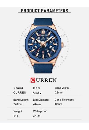 Reloj Curren 8437 Marco Bronce - Azul