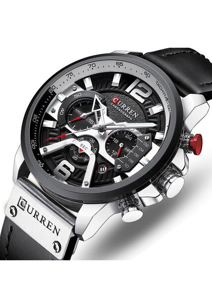 Reloj Curren 8329 Cronógrafo - Negro / Plata