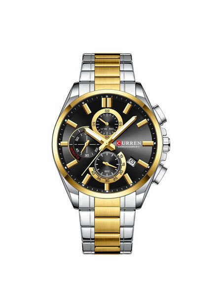 Reloj Curren 8475 Cronógrafo Fondo Negro - Bicolor