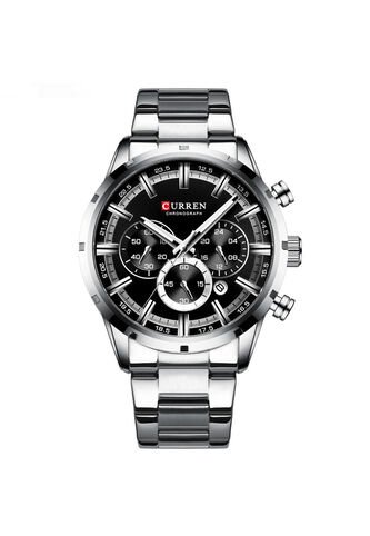 Reloj Curren 8355 Cronógrafo Fondo Negro - Plata Curren