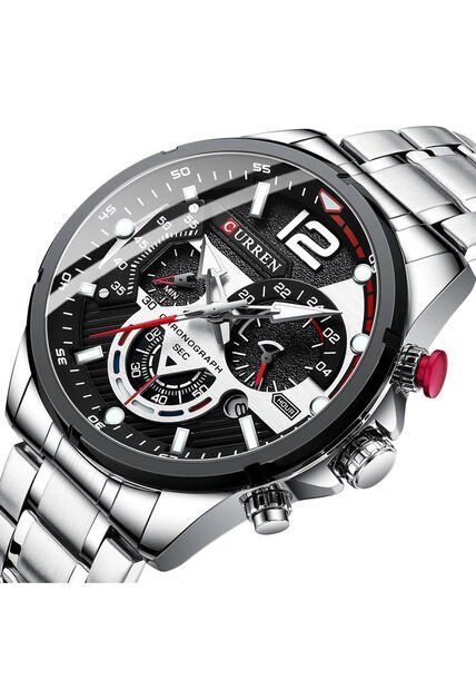 Reloj Curren 8395 Cronógrafo - Plata