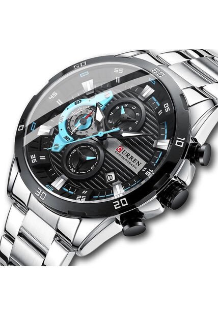 Reloj Curren 8402 Cronógrafo - Plata