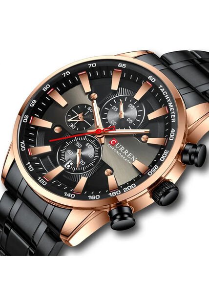 Reloj Curren 8351 Cronógrafo Todo Funcional Acero - Negro