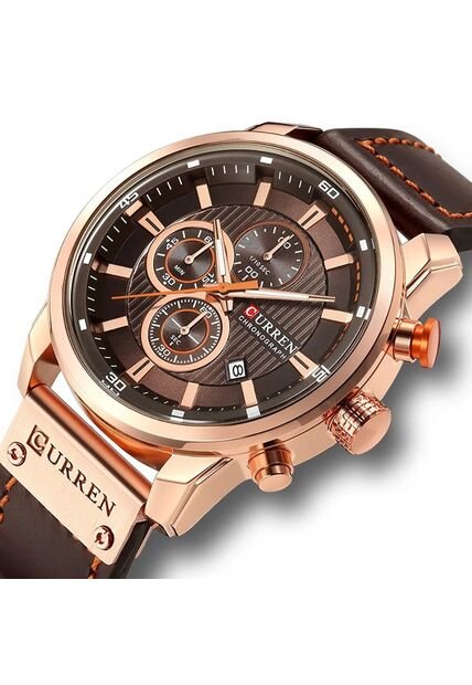 Reloj Curren 8291 Cronógrafo Tablero Café - Café