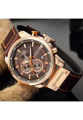 Reloj Curren 8291 Cronógrafo Tablero Café - Café