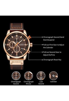 Reloj Curren 8291 Cronógrafo Tablero Café - Café