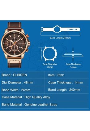 Reloj Curren 8291 Cronógrafo Tablero Café - Café