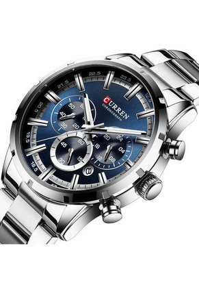 Reloj Curren 8355 Cronógrafo - Plata Tablero Azul